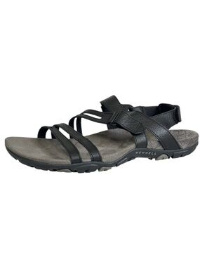 Merrell Sandspur Rose Convert Sandals Women’s Sz 8 Black Leather Strappy Flats